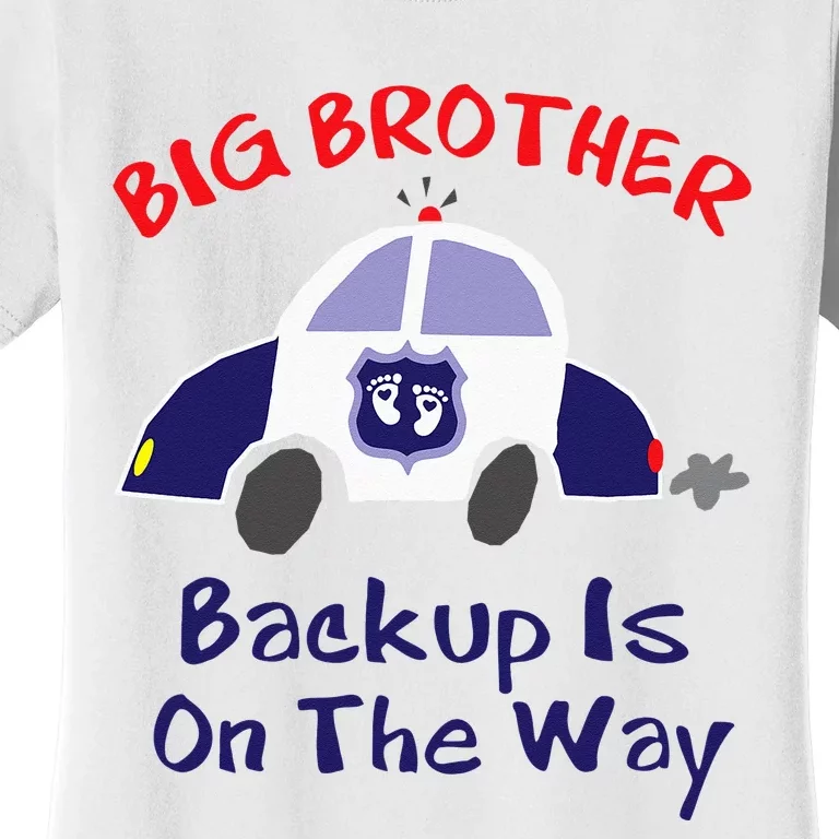 Funny Big Brother Pregnancy Announcement Police Car Women's T-Shirt