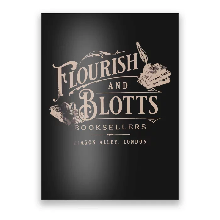 Flourish Blotts Bookish HP Fan Potter Poster