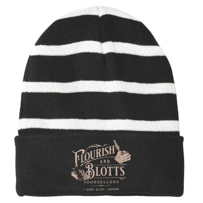 Flourish Blotts Bookish HP Fan Potter Striped Beanie with Solid Band