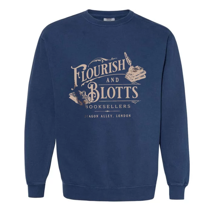 Flourish Blotts Bookish HP Fan Potter Garment-Dyed Sweatshirt