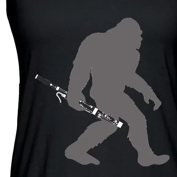 Funny Bassoonist Bigfoot Musician With Bassoon Ladies Essential Flowy Tank