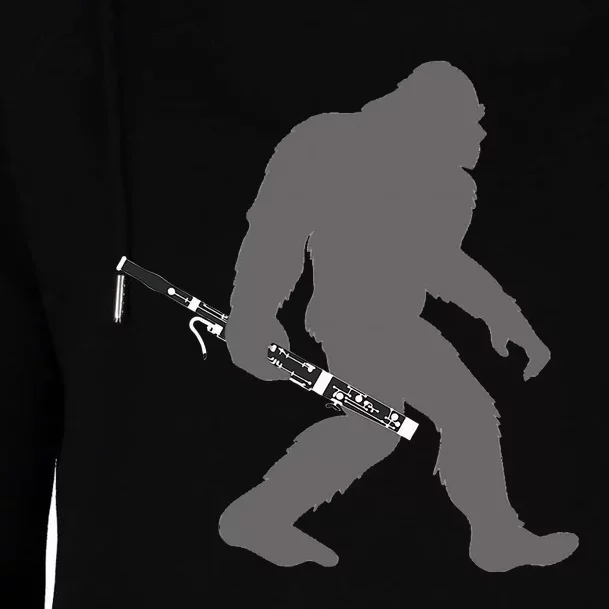 Funny Bassoonist Bigfoot Musician With Bassoon Womens Funnel Neck Pullover Hood