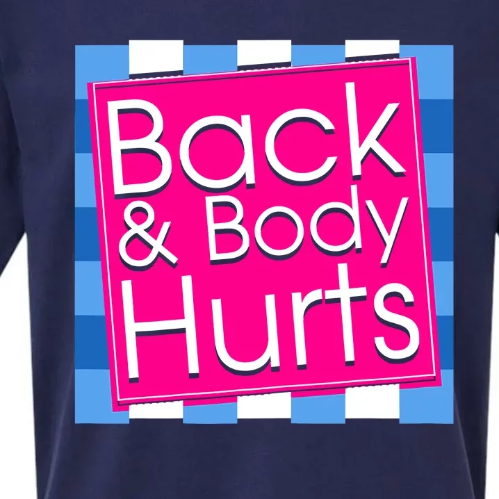 Funny Back Body Hurts Quote Exercise Workout Gym Top Sueded Cloud Jersey T-Shirt