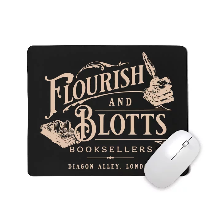 Flourish Blotts Bookish Hp Fan Potter Mousepad