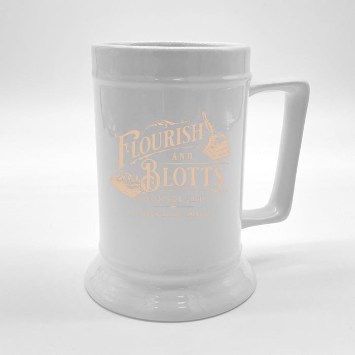 Flourish Blotts Bookish Hp Fan Potter Front & Back Beer Stein