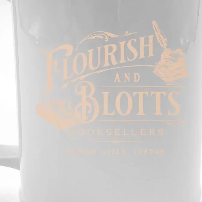 Flourish Blotts Bookish Hp Fan Potter Front & Back Beer Stein