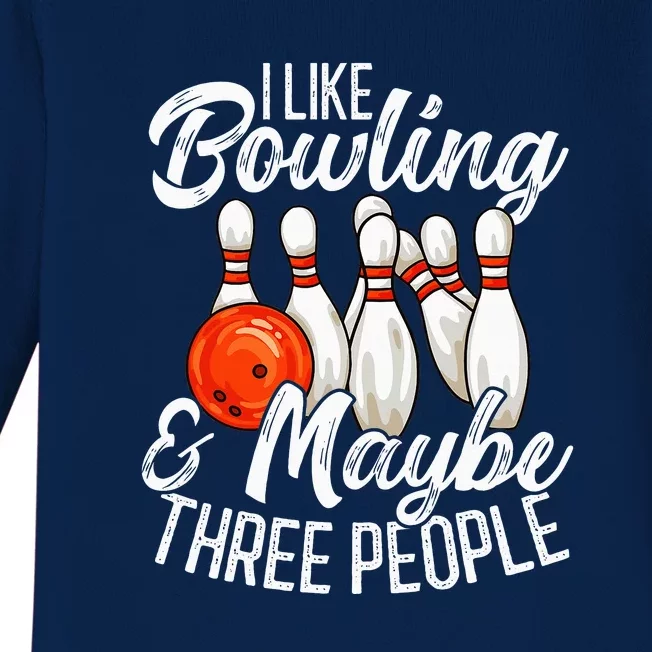 Funny Bowling Bowler Tenpin Bowling Baby Long Sleeve Bodysuit