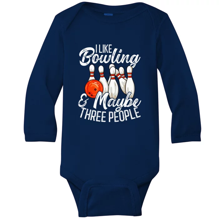 Funny Bowling Bowler Tenpin Bowling Baby Long Sleeve Bodysuit