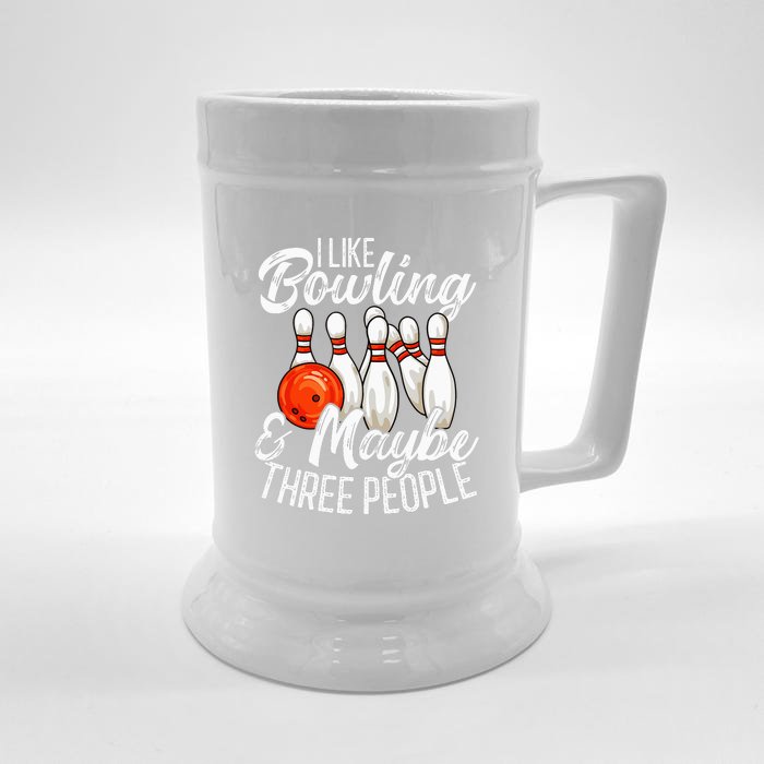 Funny Bowling Bowler Tenpin Bowling Front & Back Beer Stein