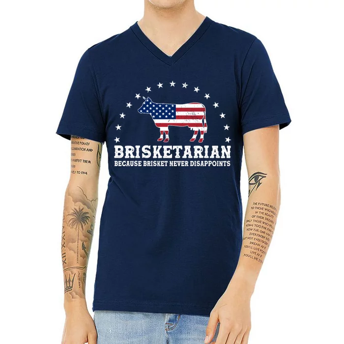 Funny Brisketarian Because Brisket Never Disappoints V-Neck T-Shirt