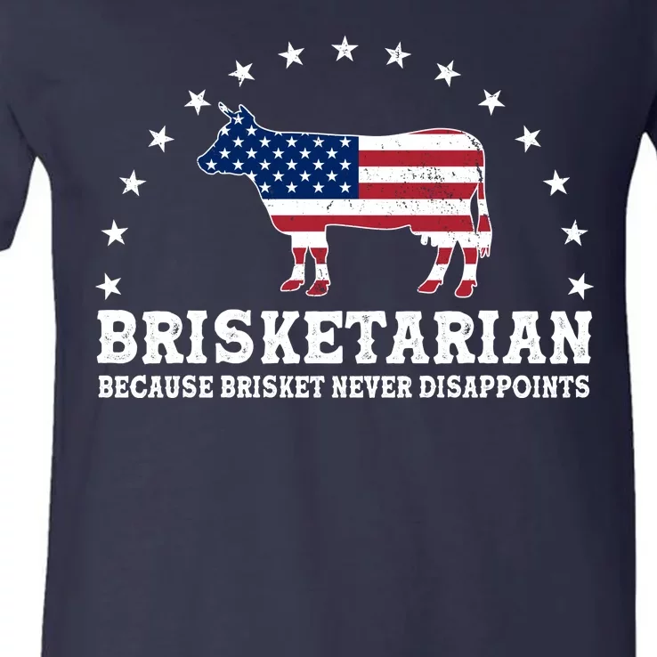 Funny Brisketarian Because Brisket Never Disappoints V-Neck T-Shirt