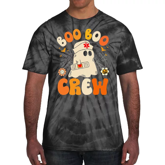 Funny Boo Boo Crew Nurse Ghost Halloween Nurse Tie-Dye T-Shirt