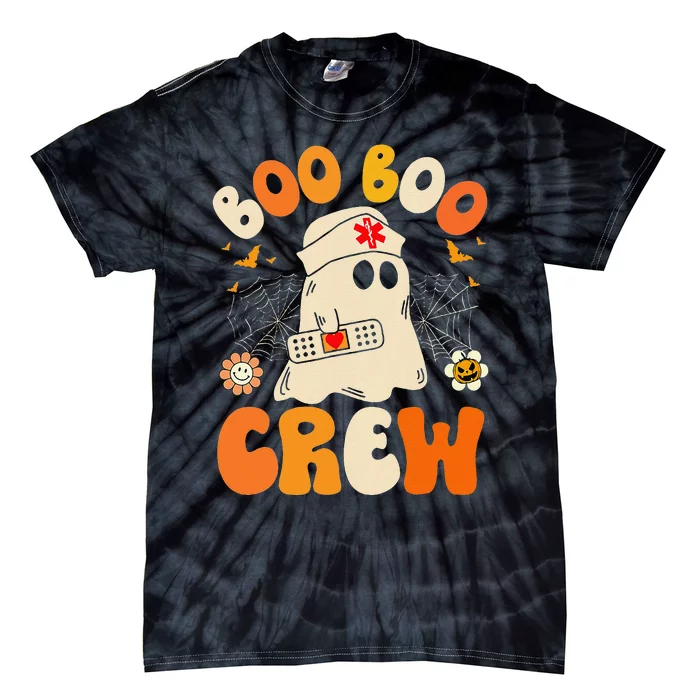 Funny Boo Boo Crew Nurse Ghost Halloween Nurse Tie-Dye T-Shirt