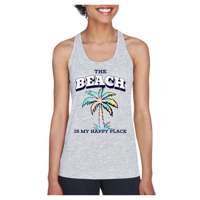 Family Beach Beach Is My Happy Place Vacation Women's Racerback Tank