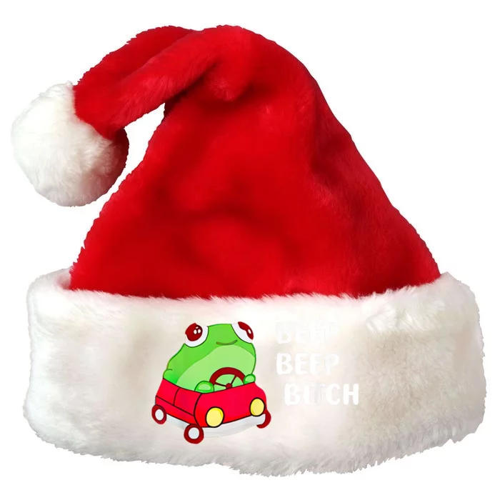 Frog Beep Beep Bitch Premium Christmas Santa Hat