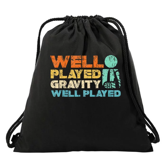 Funny Broken Bone Shoulder Elbow Well Played Gravity Drawstring Bag