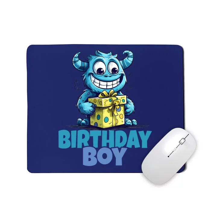 Funny Birthday Boy Monster Party Mousepad