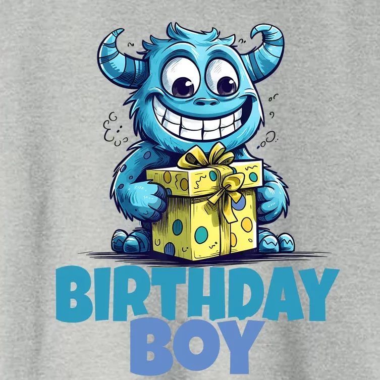 Funny Birthday Boy Monster Party Women's Crop Top Tee