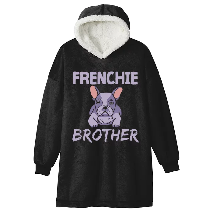 Frenchie Brother Bulldogs Frenchies French Bulldog Hooded Wearable Blanket