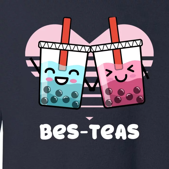 Funny Besties Bubble Tea Gift Hoodie | Pun Bes-Teas Cute T Toddler Sweatshirt