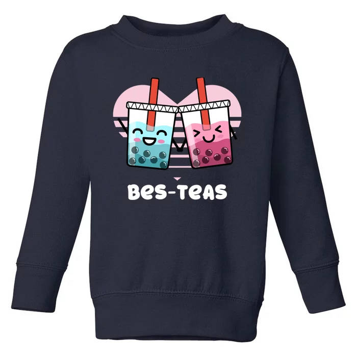 Funny Besties Bubble Tea Gift Hoodie | Pun Bes-Teas Cute T Toddler Sweatshirt