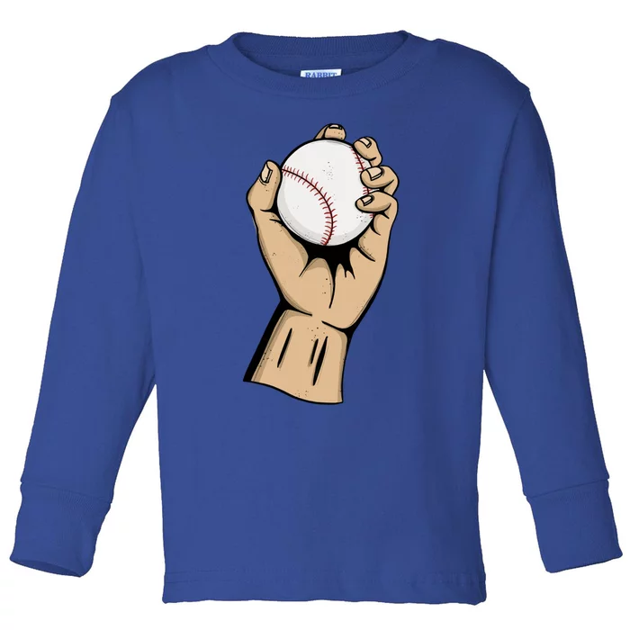 Funny Baseball Ball Team Player Cool Gift Pitch Homerun Baseballer Gift Toddler Long Sleeve Shirt