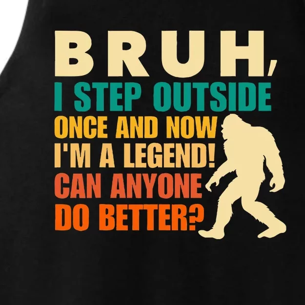 Funny Bigfoot Bruh Sasquatch Ladies Tri-Blend Wicking Tank