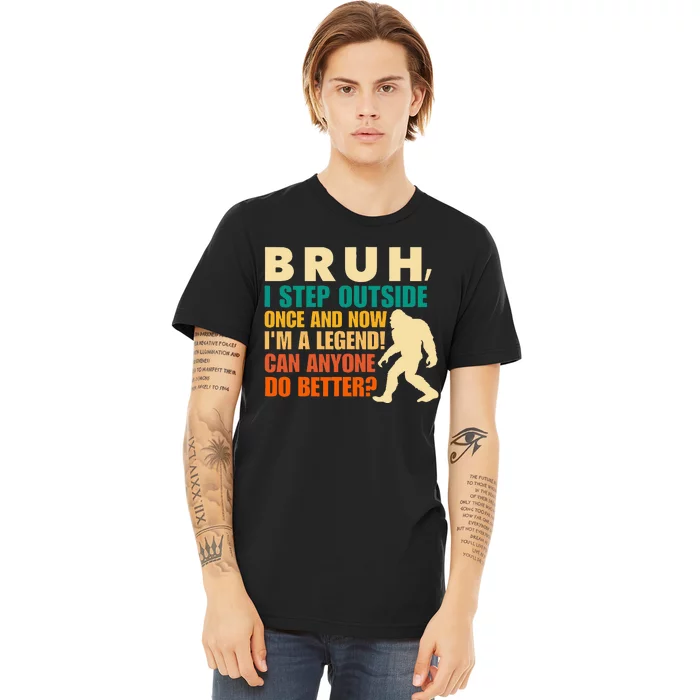 Funny Bigfoot Bruh Sasquatch Premium T-Shirt