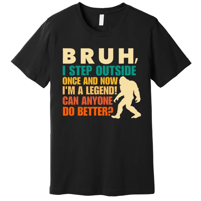 Funny Bigfoot Bruh Sasquatch Premium T-Shirt