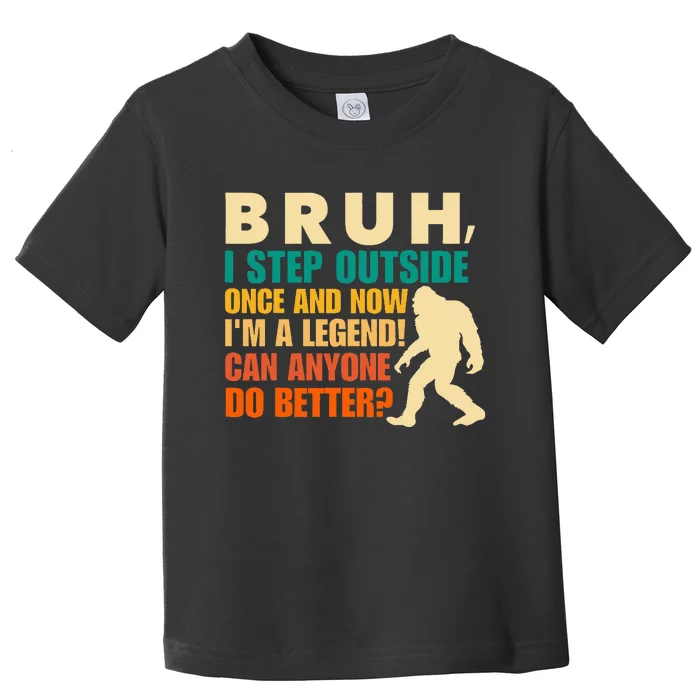 Funny Bigfoot Bruh Sasquatch Toddler T-Shirt