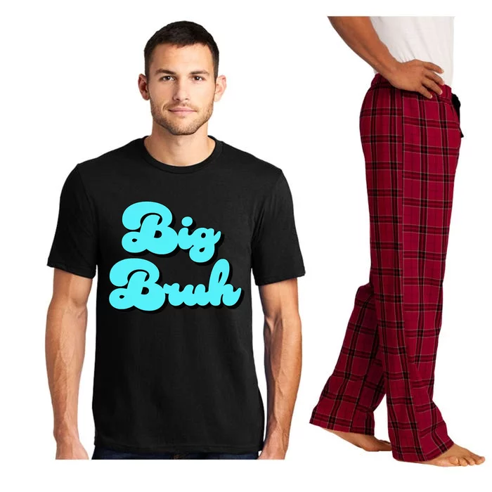 Funny Big Brother Older Sister Blue Graphic Letter Print Pajama Set