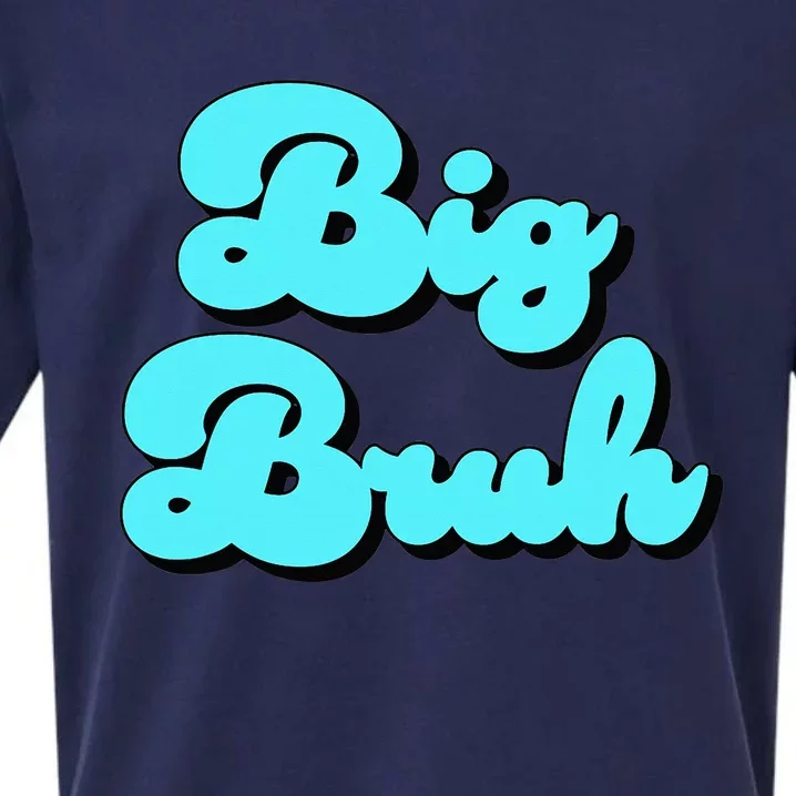 Funny Big Brother Older Sister Blue Graphic Letter Print Sueded Cloud Jersey T-Shirt