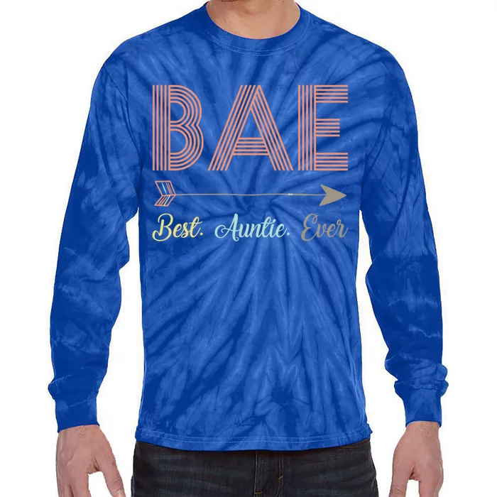 Funny Bae Best Auntie Ever For Aunt Xmas Gift Tie-Dye Long Sleeve Shirt