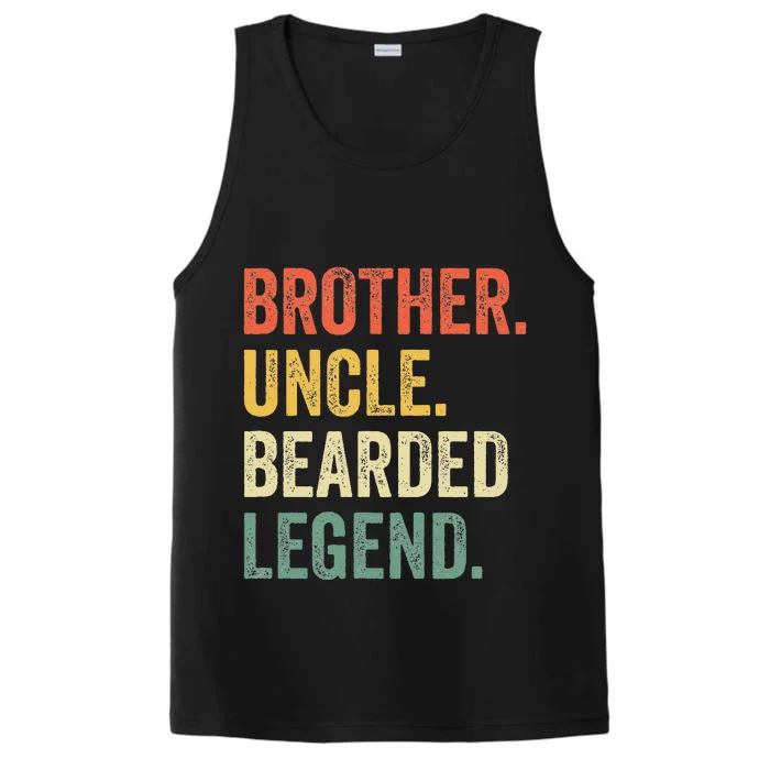 Funny Bearded Brother Uncle Beard Legend Vintage Performance Tank