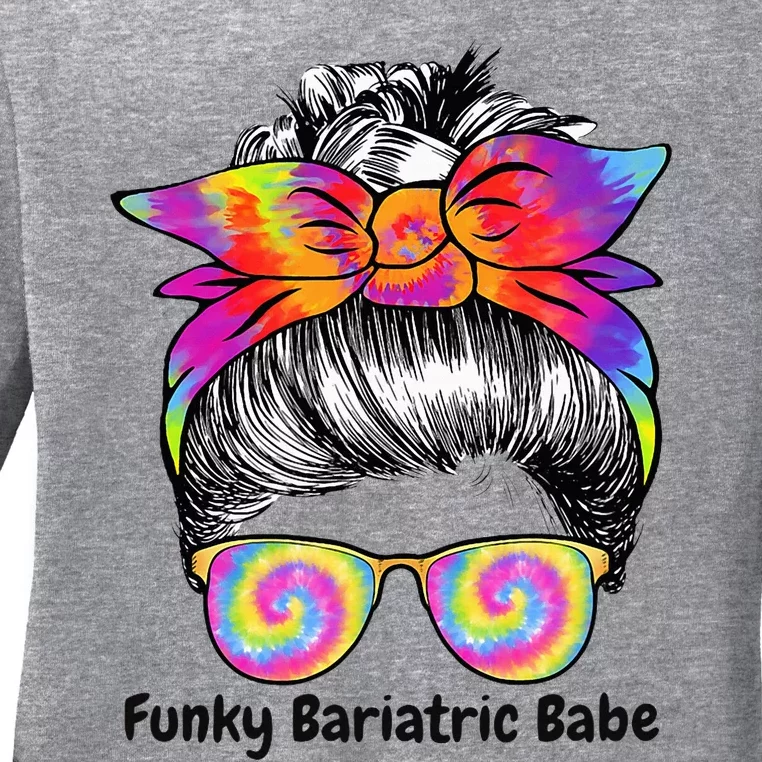 Funky Bariatric Babe Tie Dye Bariatric Surgery Ladies Long Sleeve Shirt