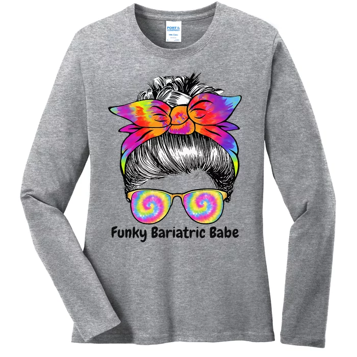 Funky Bariatric Babe Tie Dye Bariatric Surgery Ladies Long Sleeve Shirt