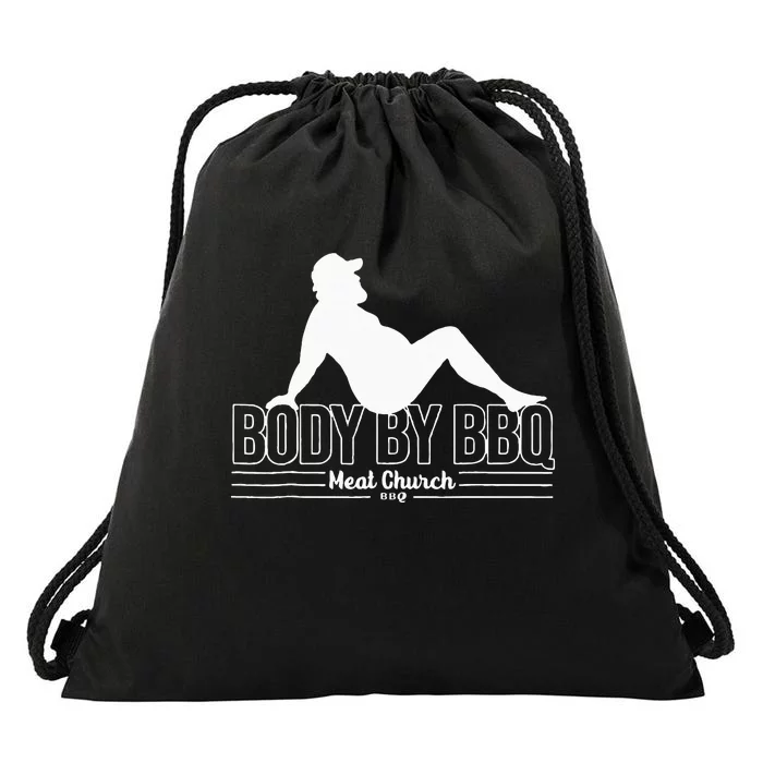 Funny Body By BBQ Vintage Meat Church Drawstring Bag