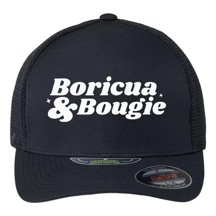 Funny Boricua & Bougie Apparel Flexfit Unipanel Trucker Cap