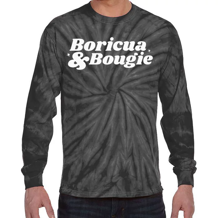 Funny Boricua & Bougie Apparel Tie-Dye Long Sleeve Shirt