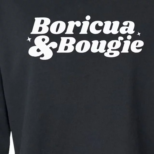 Funny Boricua & Bougie Apparel Cropped Pullover Crew