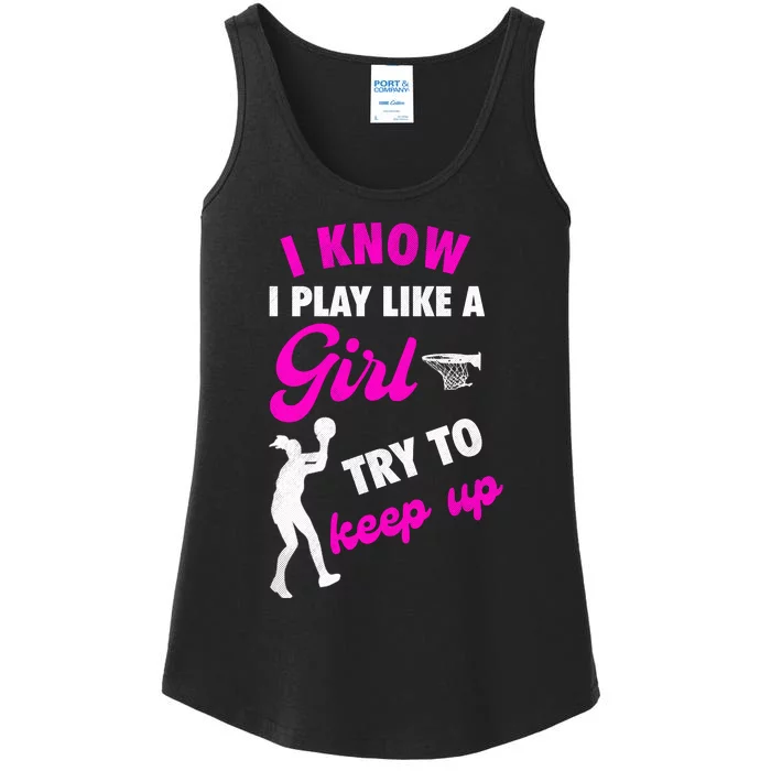 Funny Basketball Baller Dunking Ladies Essential Tank