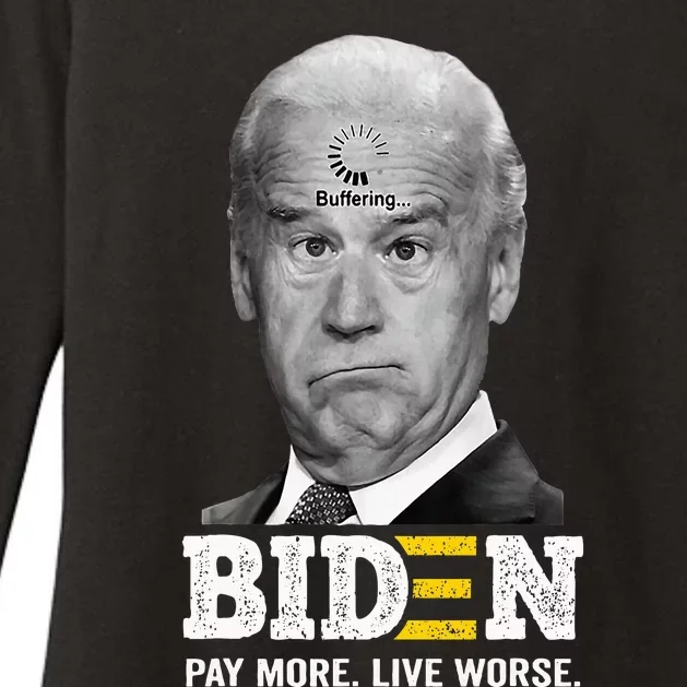 Funny Biden Buffering Pay More Live Worse Womens CVC Long Sleeve Shirt