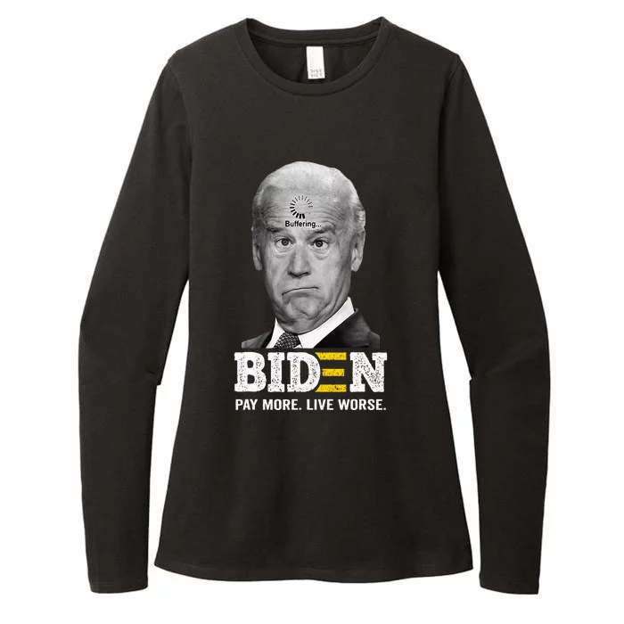 Funny Biden Buffering Pay More Live Worse Womens CVC Long Sleeve Shirt