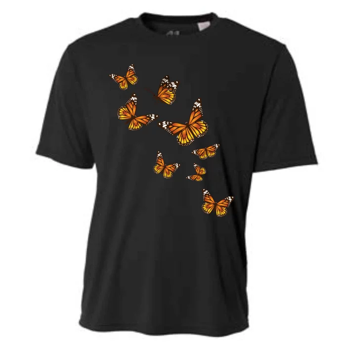 Flying Butterflies Butterfly Lover Gardener Entomologist Cooling Performance Crew T-Shirt