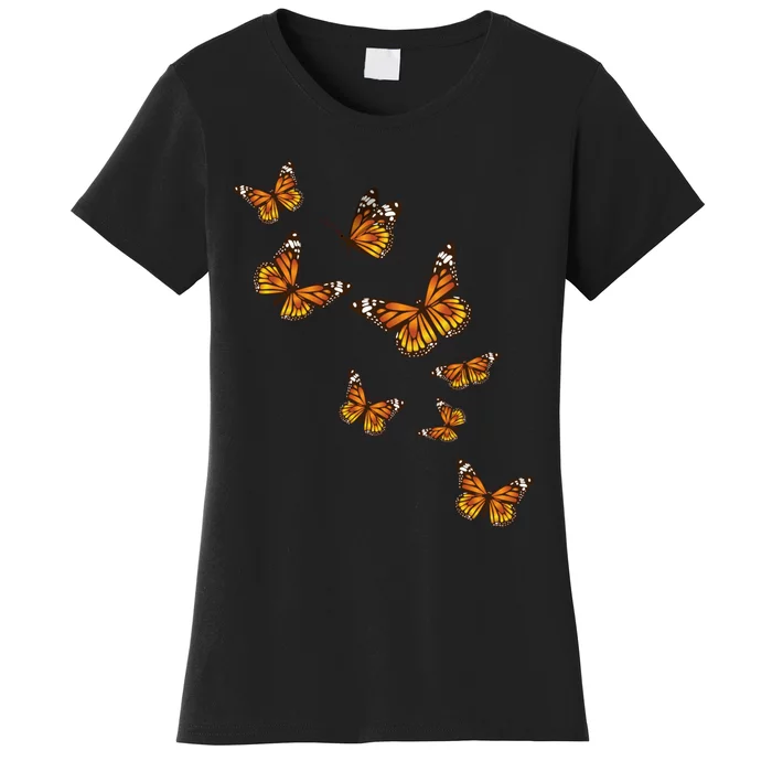 Flying Butterflies Butterfly Lover Gardener Entomologist Women's T-Shirt