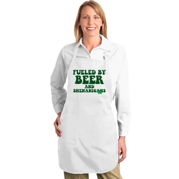 Fueled By Beer And Shenanigans St Patricks Day Full-Length Apron With Pocket