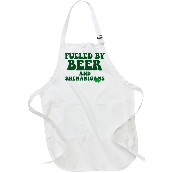 Fueled By Beer And Shenanigans St Patricks Day Full-Length Apron With Pocket