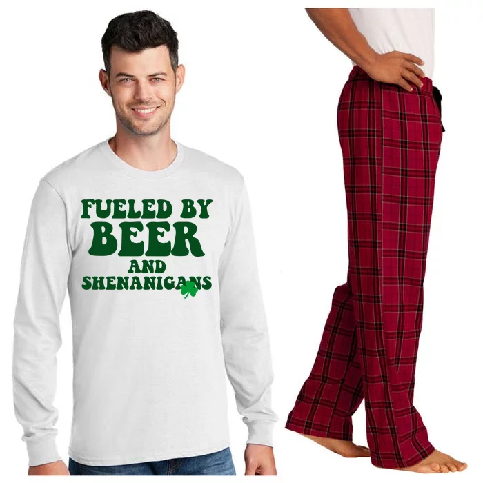 Fueled By Beer And Shenanigans St Patricks Day Long Sleeve Pajama Set