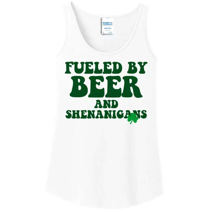 Fueled By Beer And Shenanigans St Patricks Day Ladies Essential Tank