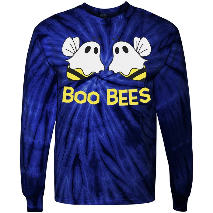 Funny Boo Bees Couples Halloween Cool Tie-Dye Long Sleeve Shirt